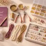 materiel pour creation bijoux atelier vue plongee