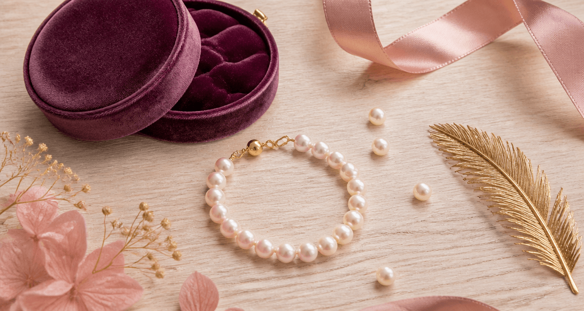 bracelet en perle de culture sur écrin
