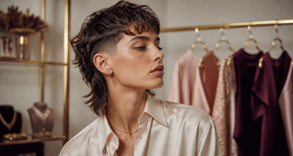 coupe mulet moderne femme portrait