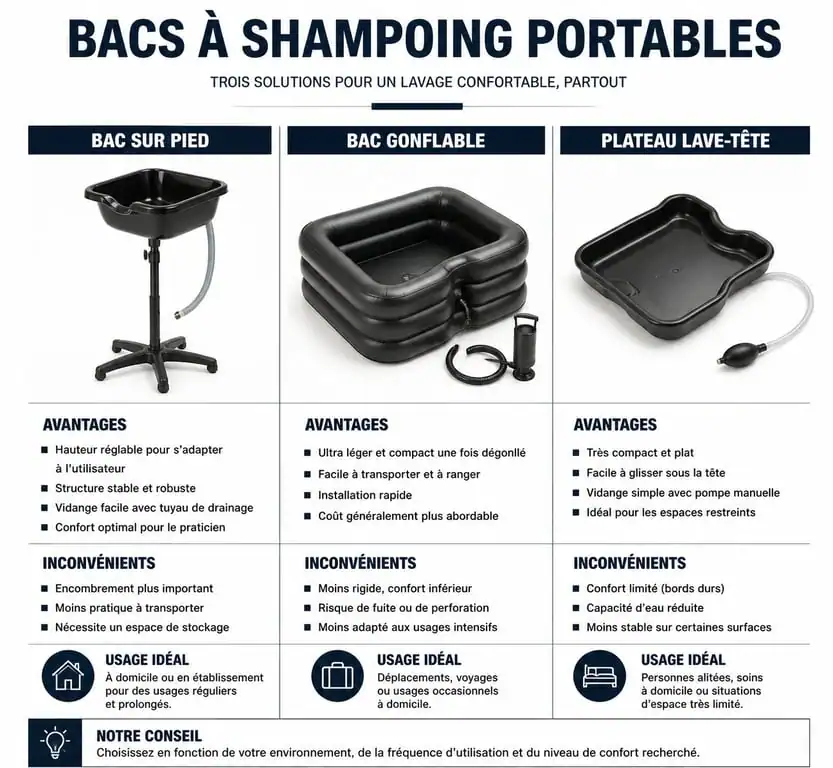 Comparatif des meilleurs bacs à shampoing à domicile : sur pied, gonflable ou plateau