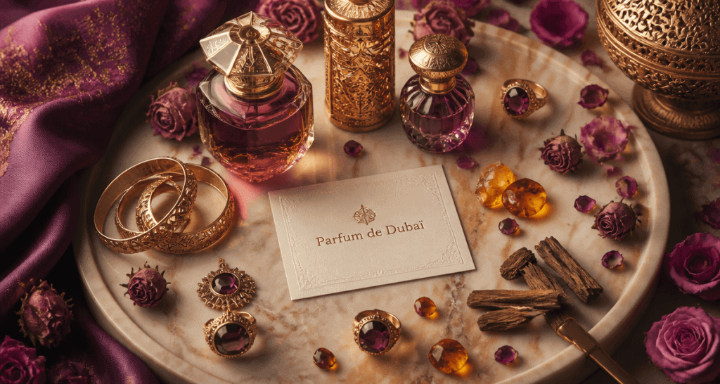 parfum de dubai plateau bijoux flacons