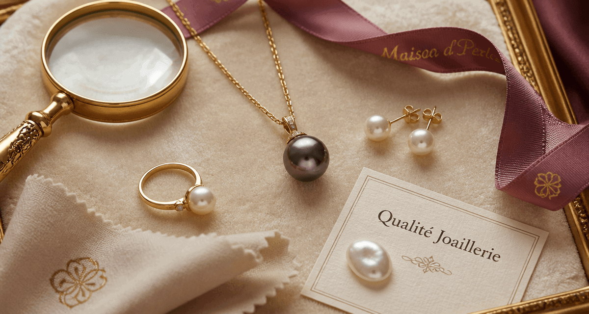 perle de culture en pendentif, plateau velours, bijoux luxe