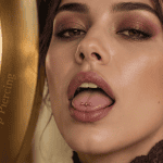 Piercing langue surface horizontal titane rose gold