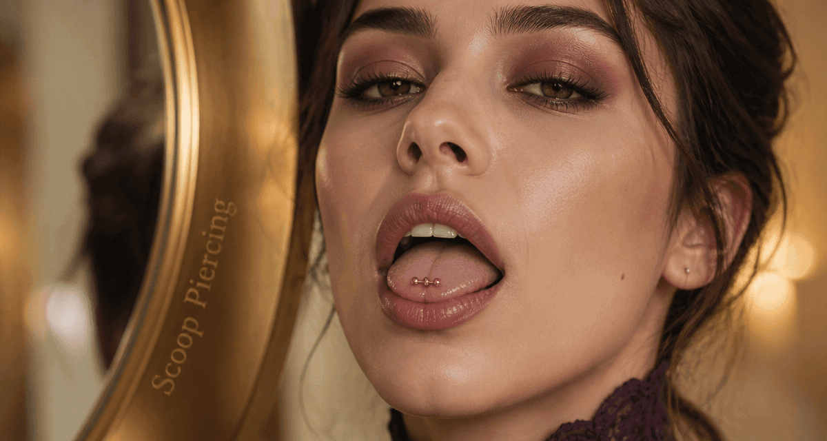 Piercing langue surface horizontal titane rose gold