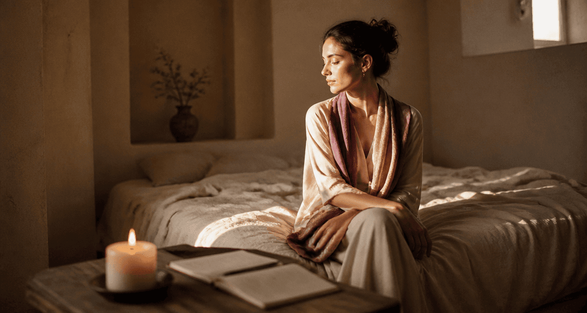 retraite spirituelle femme seule assise chambre