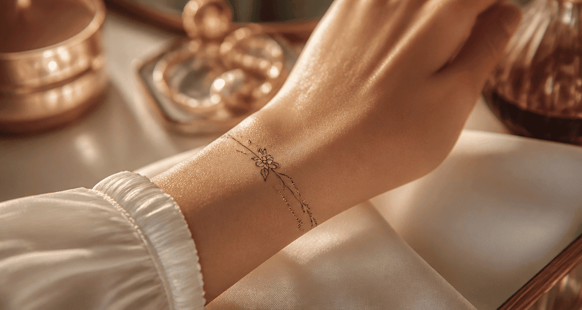 tatouage bracelet poignet femme discret floral minimaliste