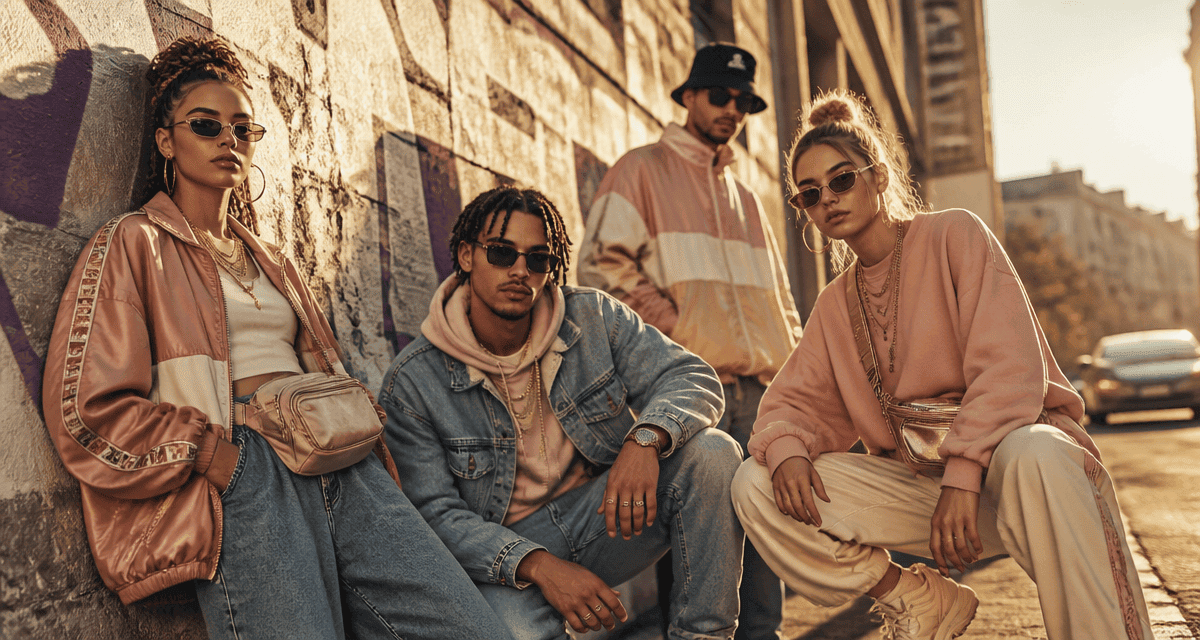 tenue année 90 groupe jeunes style baggy grunge