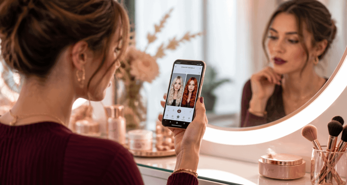 Test coloration cheveux avec photo sur smartphone