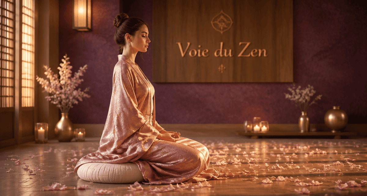 zen bouddhiste femme méditant dojo