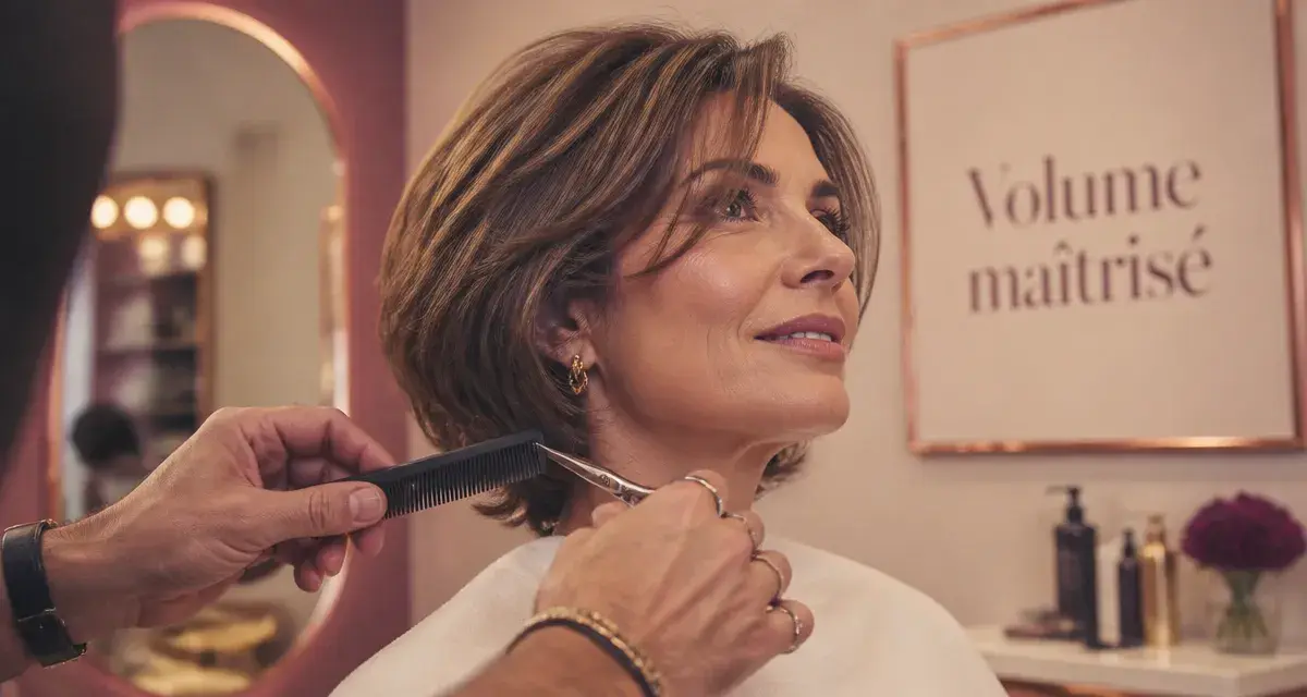 Coupe cheveux épais femme 50 ans : volume maîtrisé, effet casque évité