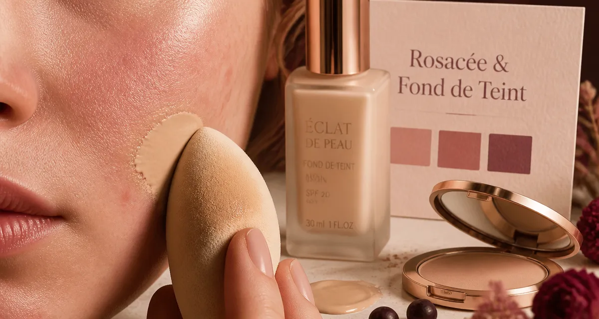 Meilleur fond de teint pour rosacée : application au pinceau sur peau rosacée