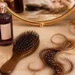 meilleur shampoing anti pelliculaire flat lay brosse cheveux pellicules