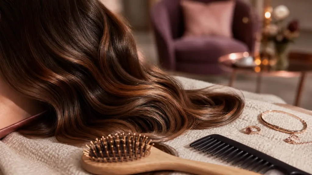 Balayage chocolat noisette : des reflets chauds sans effet racine marqué