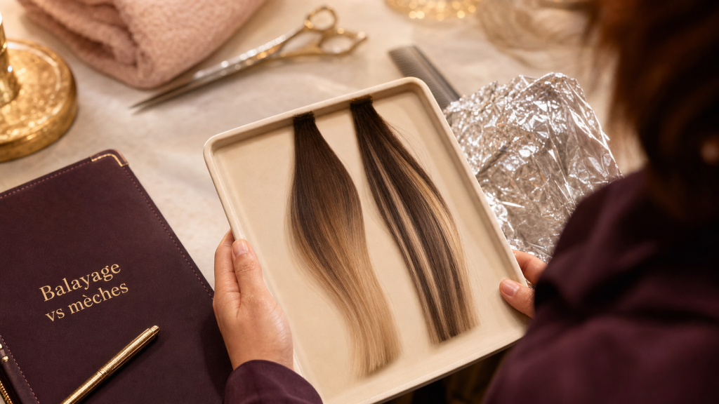 Différence balayage et mèches : contraste visible et entretien