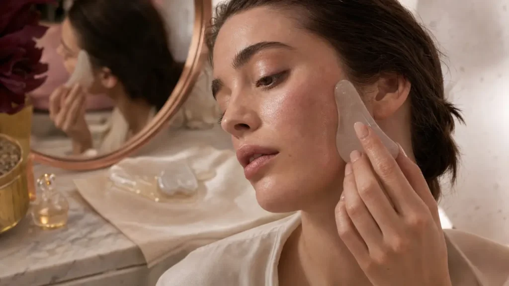 Gua sha avis dermatologue : ce qu’il améliore vraiment, ses limites anti-âge et les gestes à éviter