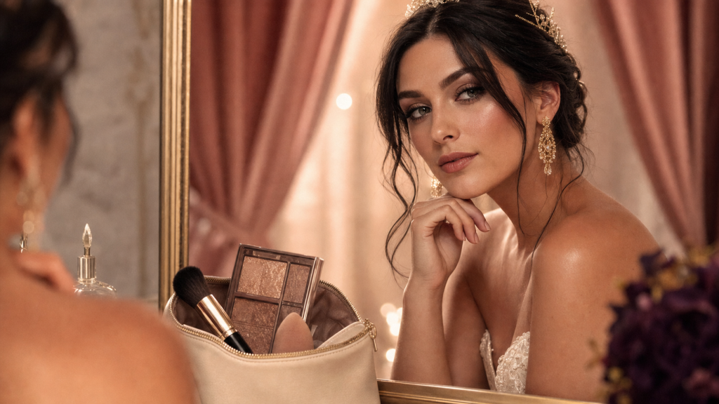 Maquillage pour mariée brune : lumière douce et regard sublimé