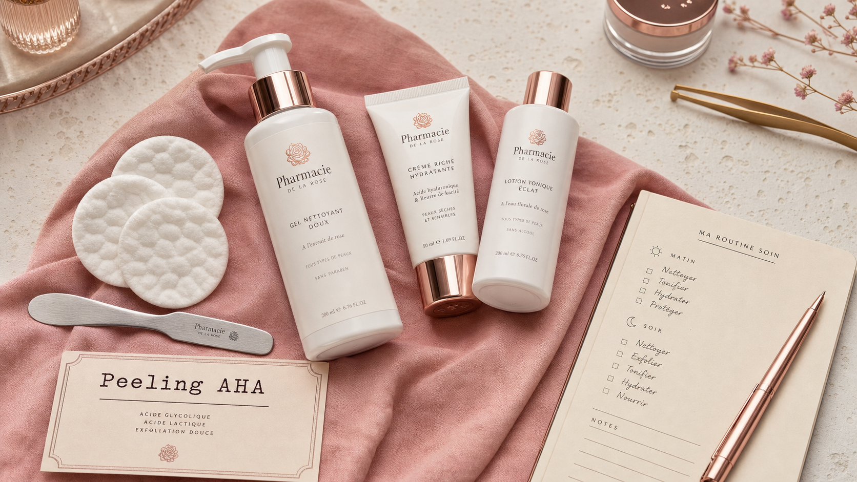 Meilleur peeling visage pharmacie AHA BHA PHA : soins et coton pour peeling visage