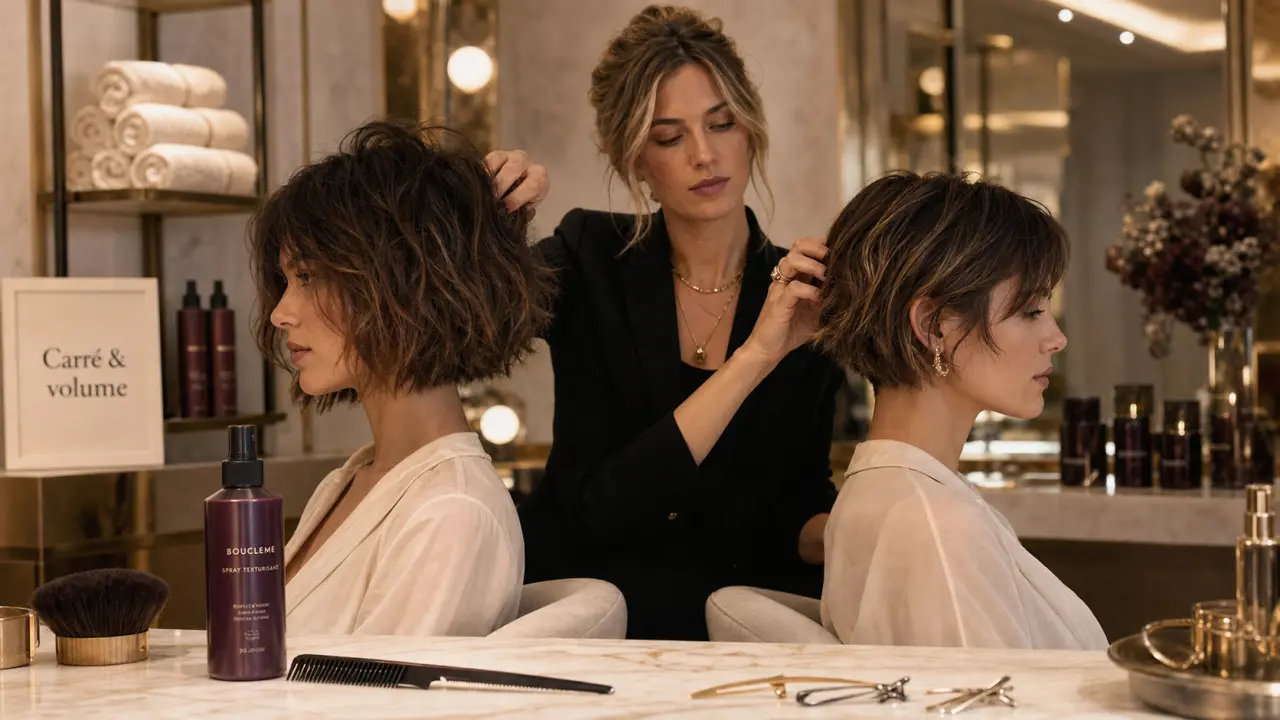 Tendance coupe carré femme : carré flou et micro-bob en salon de coiffure