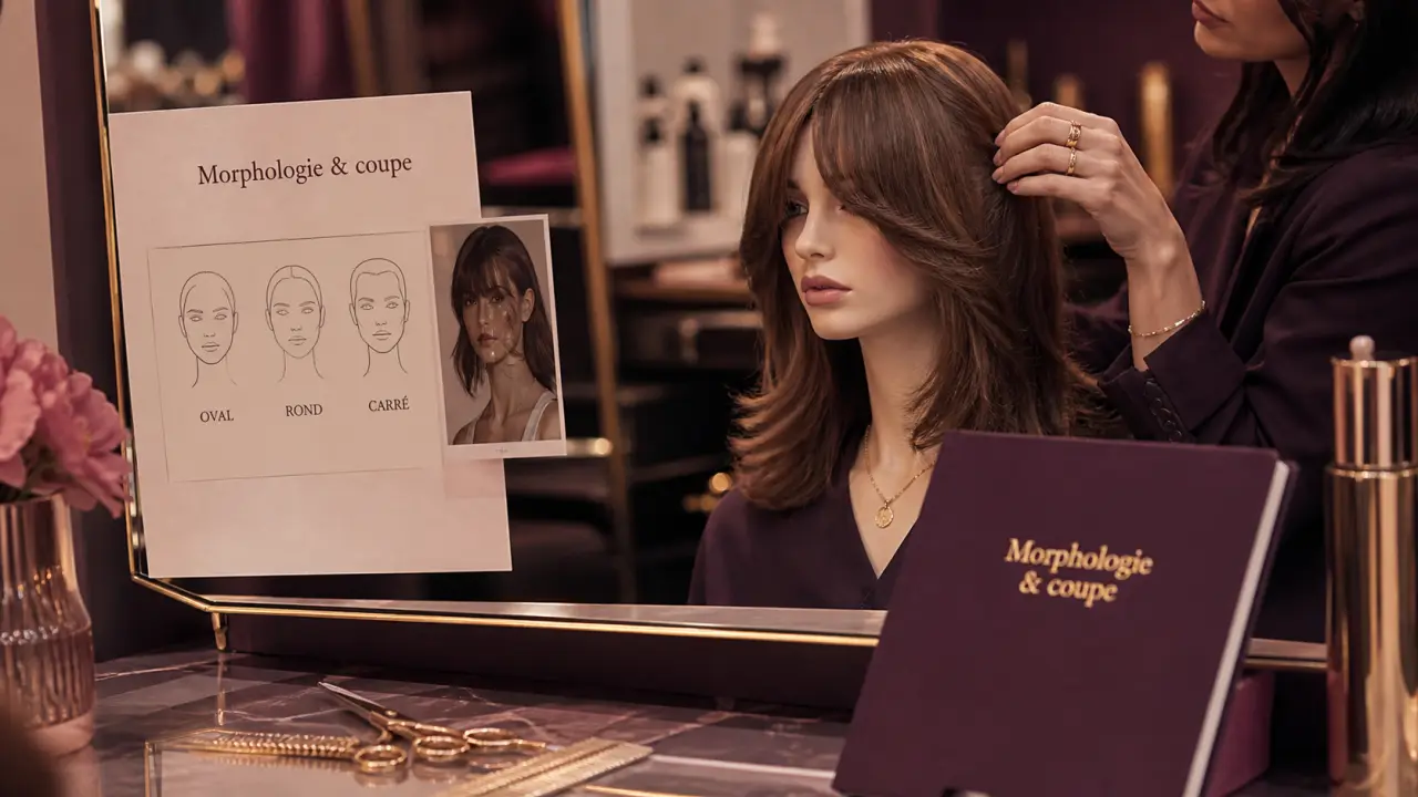 Coupe de cheveux par forme de visage : frange pour visage rond au salon