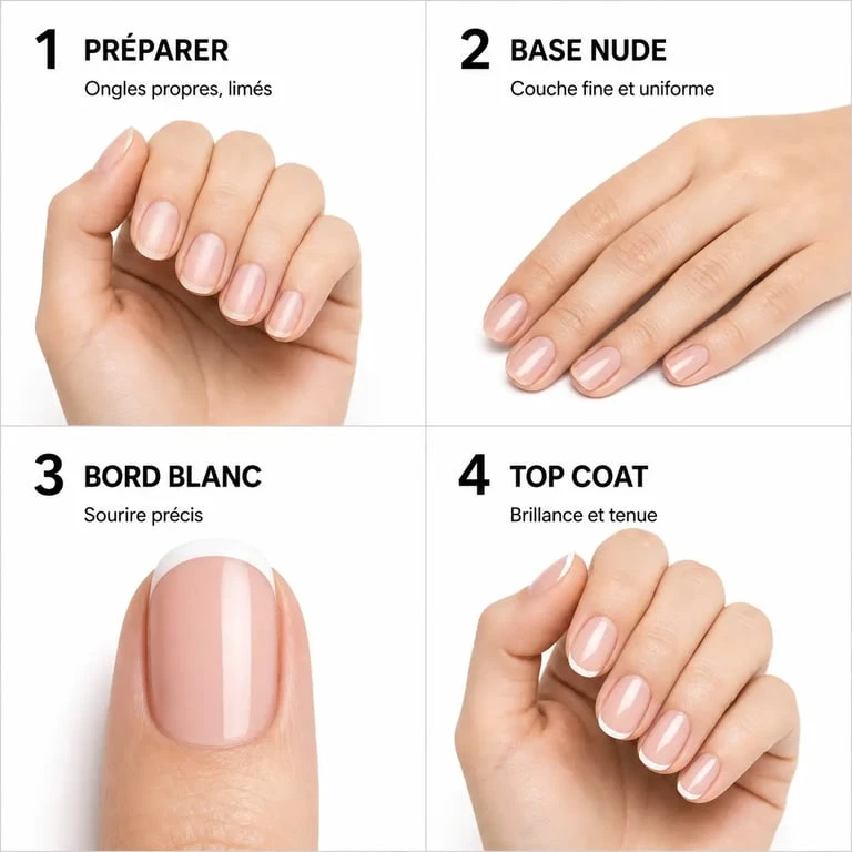 Comment faire la french manucure : étapes de préparation, tracé blanc et finition sur les ongles