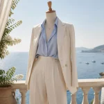 French Riviera chic : lin clair & coupe nette