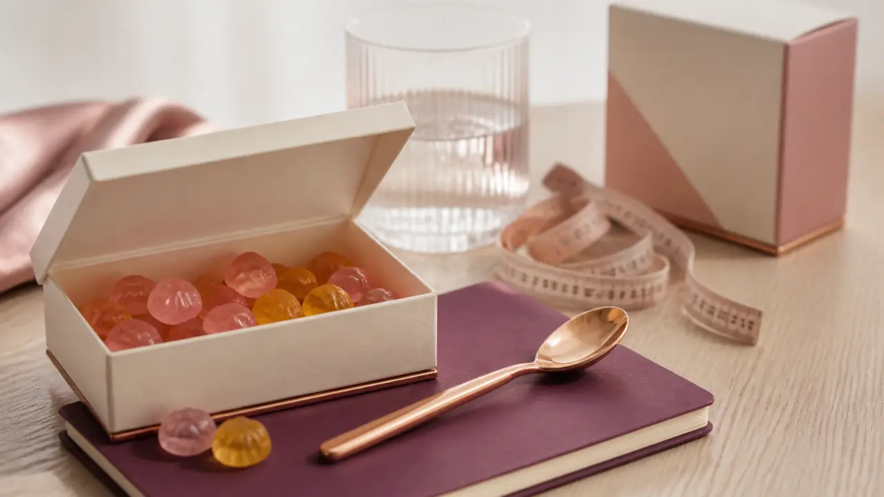 Meilleur gummies perte de poids : gummies satiété et brûle-graisse sur table