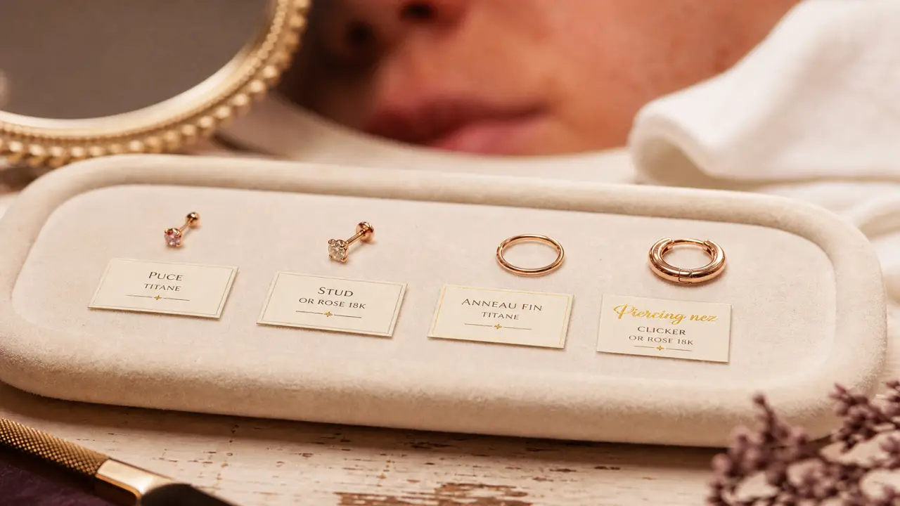 Piercing nez bijoux : anneau, stud ou septum en titane