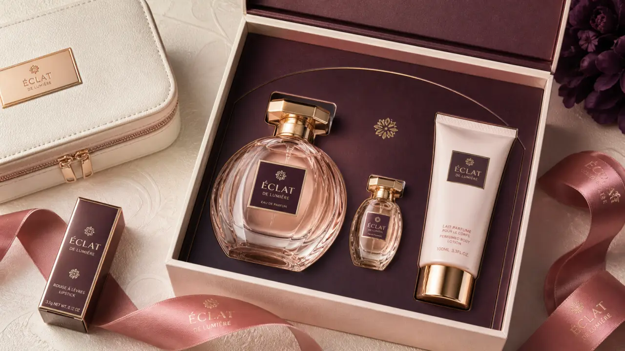 Coffret Sephora parfum femme avec flacon, miniatures et lait corps