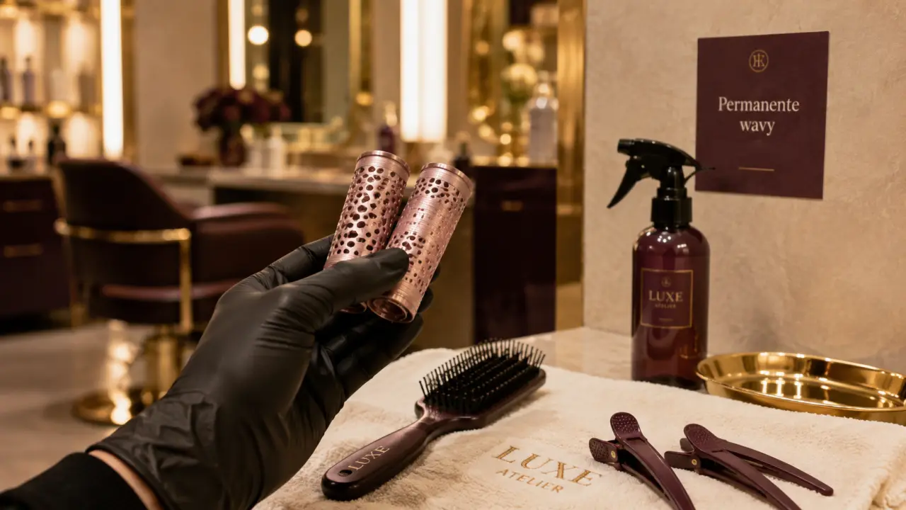 Permanente pour onduler les cheveux : rouleaux mousse en salon