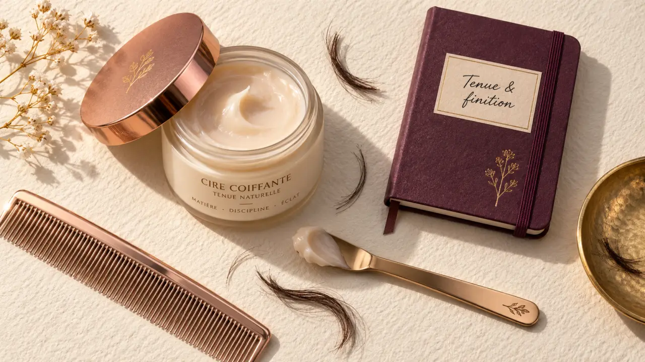 Cire pour cheveux tenue modulable, sans effet gras