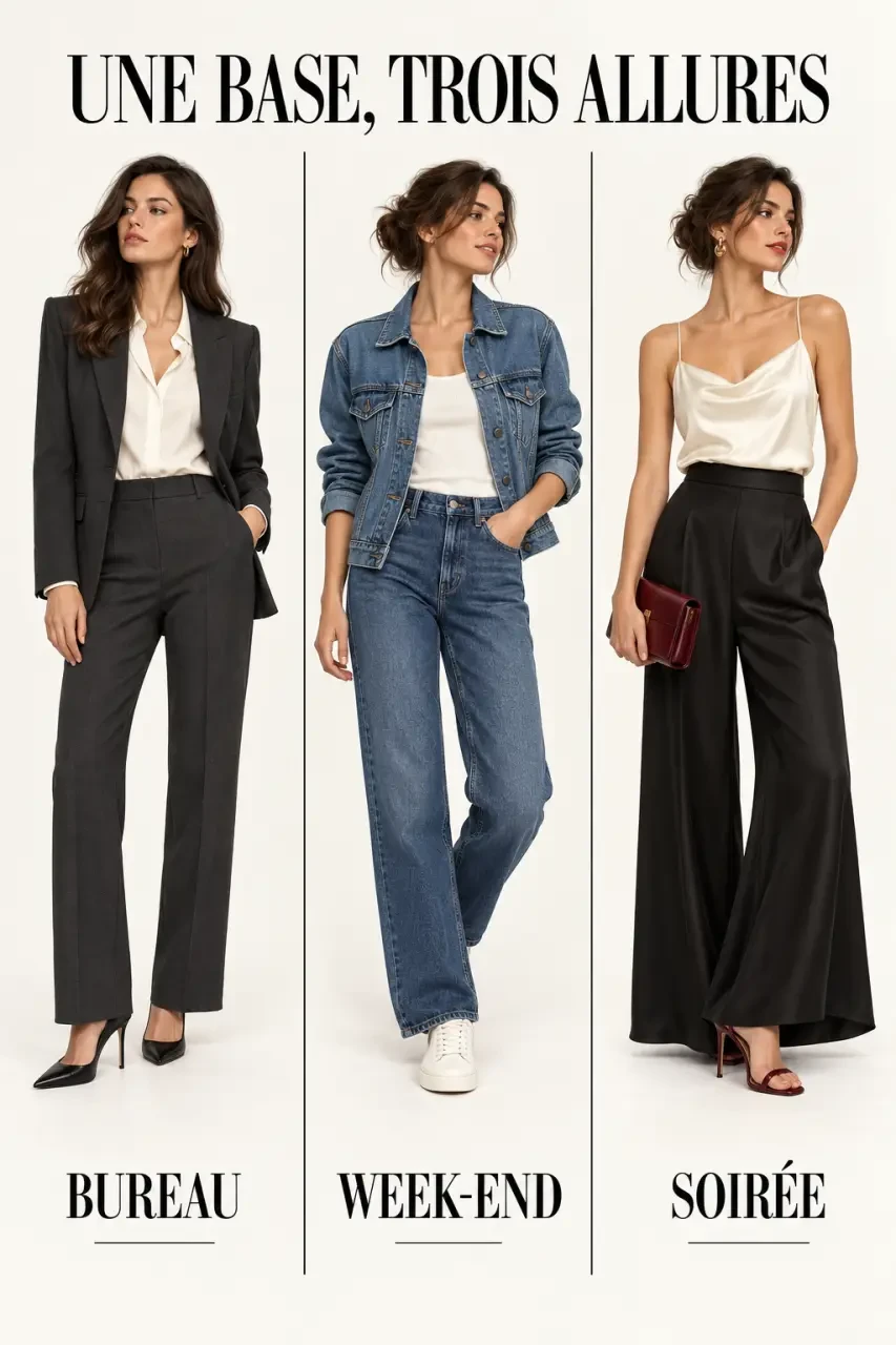 Halle vêtements femme : trois idées de tenues pour le bureau, le week-end et la soirée