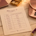 Tableau perte de poids après sleeve : suivi % de l’excès de poids (50 à 70 %)